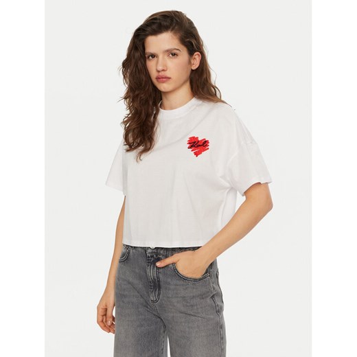 KARL LAGERFELD T-Shirt A1W17074 Biały Regular Fit ze sklepu MODIVO w kategorii Bluzki damskie - zdjęcie 182740219