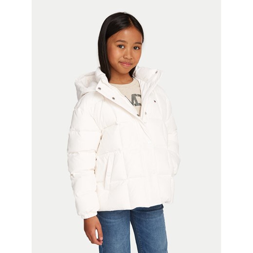 Tommy Hilfiger Kurtka puchowa KG0KG08392 Écru Regular Fit ze sklepu MODIVO w kategorii Kurtki dziewczęce - zdjęcie 182740336