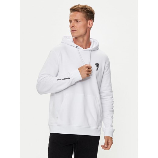 KARL LAGERFELD Bluza 705401 543910 Biały Regular Fit ze sklepu MODIVO w kategorii Bluzy męskie - zdjęcie 182740356