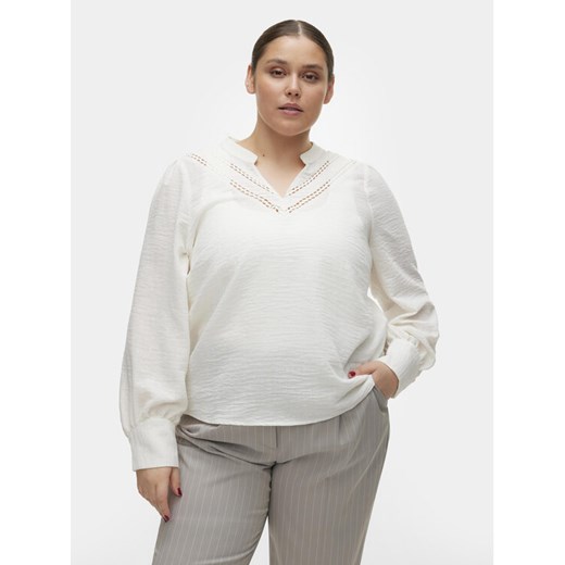 Vero Moda Curve Bluzka Chris 10301893 Biały Regular Fit ze sklepu MODIVO w kategorii Bluzki damskie - zdjęcie 182740499