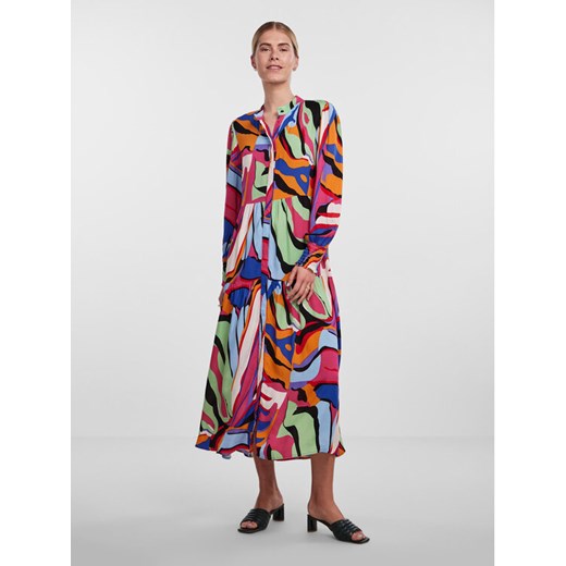 YAS Sukienka koszulowa 26027838 Kolorowy Regular Fit ze sklepu MODIVO w kategorii Sukienki - zdjęcie 182740577