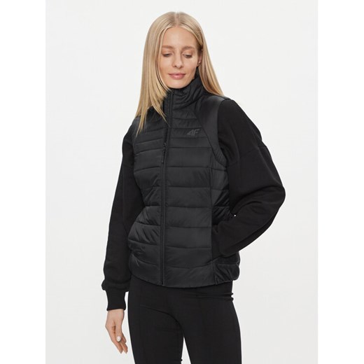 4F Bezrękawnik 4FAW23TVESF072 Czarny Slim Fit ze sklepu MODIVO w kategorii Kamizelki damskie - zdjęcie 182740646