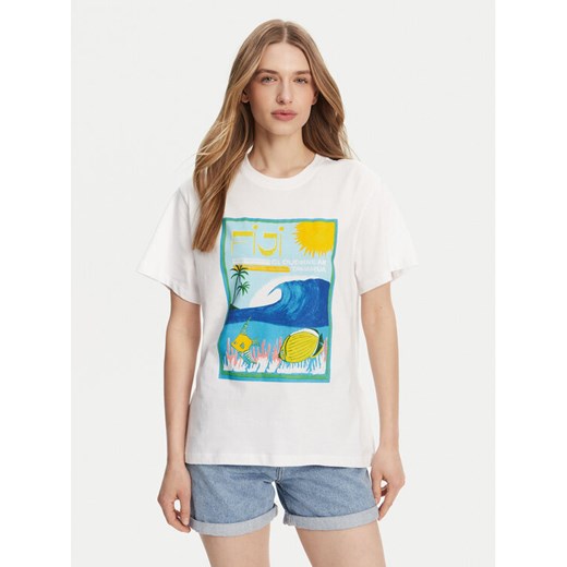 Roxy T-Shirt ERJZT05899 Biały Relaxed Fit ze sklepu MODIVO w kategorii Bluzki damskie - zdjęcie 182740778