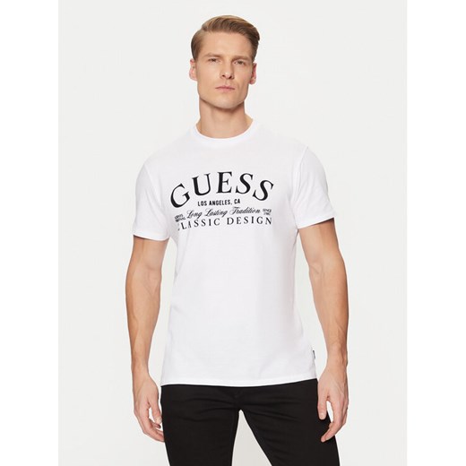 Guess T-Shirt M5RI43 K9RM1 Biały Regular Fit ze sklepu MODIVO w kategorii T-shirty męskie - zdjęcie 182741065