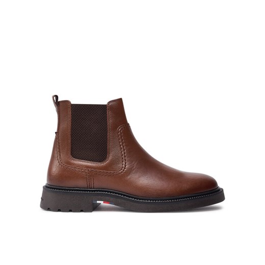 Tommy Hilfiger Sztyblety Comfort Lwt Lth Chelsea FM0FM05184 Brązowy ze sklepu MODIVO w kategorii Buty zimowe męskie - zdjęcie 182741147