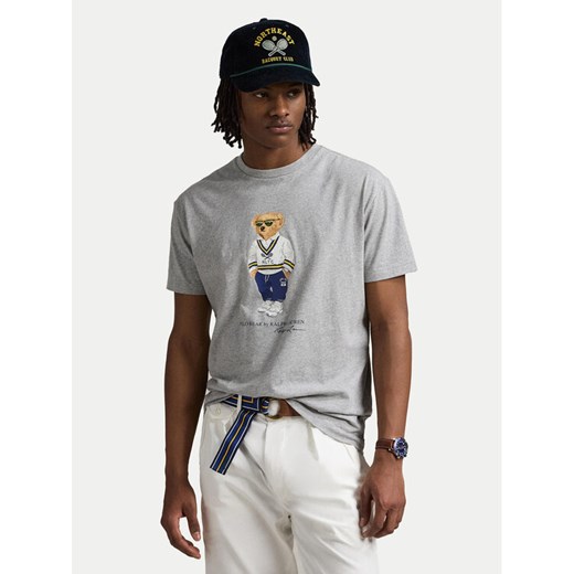 Polo Ralph Lauren T-Shirt 710973137002 Szary Slim Fit ze sklepu MODIVO w kategorii T-shirty męskie - zdjęcie 182741206
