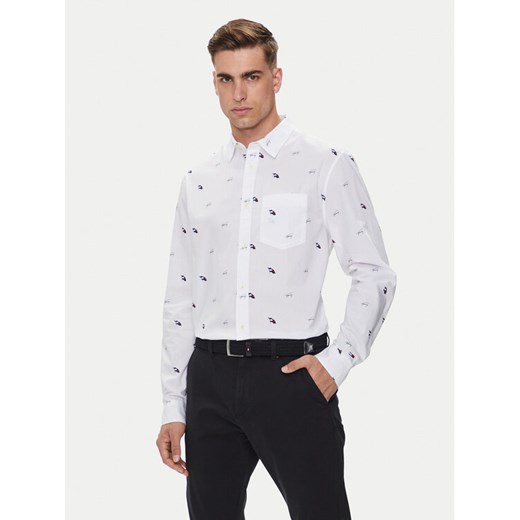 Tommy Jeans Koszula Critter DM0DM19521 Biały Regular Fit ze sklepu MODIVO w kategorii Koszule męskie - zdjęcie 182741207