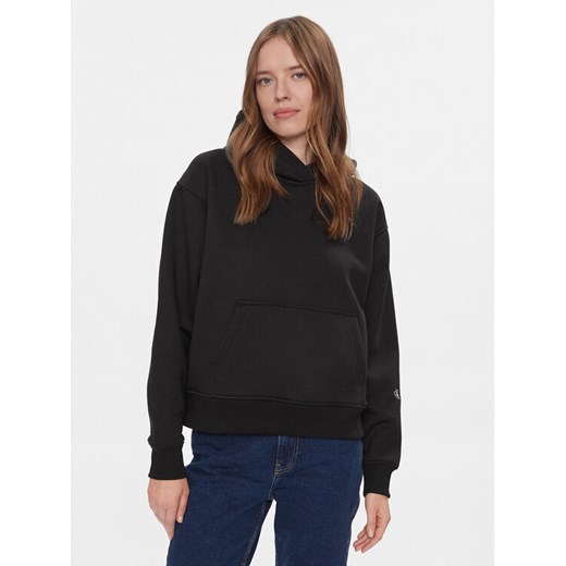 Calvin Klein Jeans Bluza Back Bold Monologo Hoodie J20J222895 Czarny Regular Fit ze sklepu MODIVO w kategorii Bluzy damskie - zdjęcie 182741209