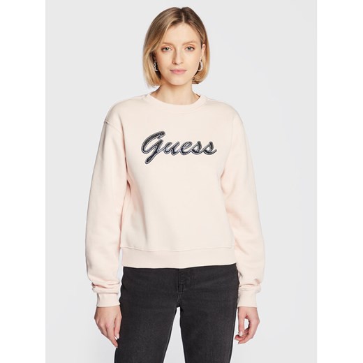 Guess Bluza W3RQ10 K9Z21 Różowy Relaxed Fit ze sklepu MODIVO w kategorii Bluzy damskie - zdjęcie 182741295