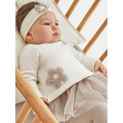 Mayoral Sukienka elegancka 2811 Écru Regular Fit ze sklepu MODIVO w kategorii Sukienki niemowlęce - zdjęcie 182741327
