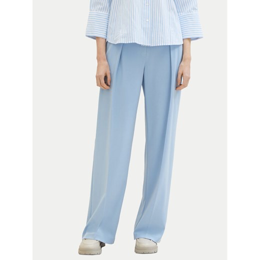 Tom Tailor Spodnie materiałowe 1040686 Błękitny Wide Leg ze sklepu MODIVO w kategorii Spodnie damskie - zdjęcie 182741345