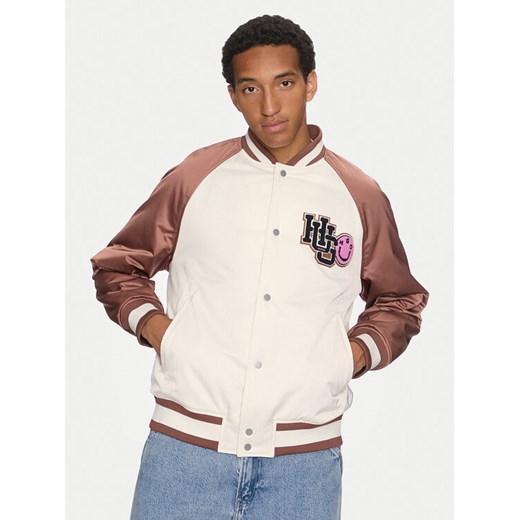 Hugo Kurtka bomber Buckley2431 50517762 Écru Slim Fit ze sklepu MODIVO w kategorii Kurtki męskie - zdjęcie 182741379