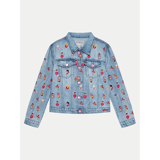 Guess Kurtka jeansowa J4GL03 D45E0 Niebieski Regular Fit ze sklepu MODIVO w kategorii Kurtki dziewczęce - zdjęcie 182741456