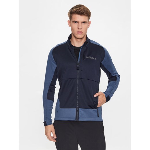 adidas Polar Terrex Tech Flooce Hiking Fleece HH9227 Niebieski Regular Fit ze sklepu MODIVO w kategorii Bluzy męskie - zdjęcie 182741518