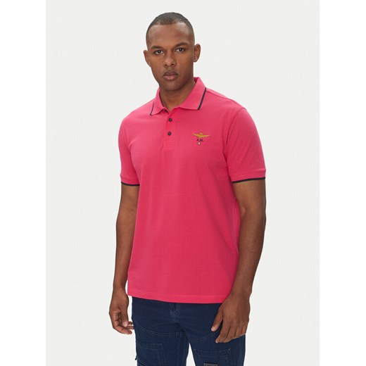 Aeronautica Militare Polo 251PO1308P82 Różowy Regular Fit ze sklepu MODIVO w kategorii T-shirty męskie - zdjęcie 182741526