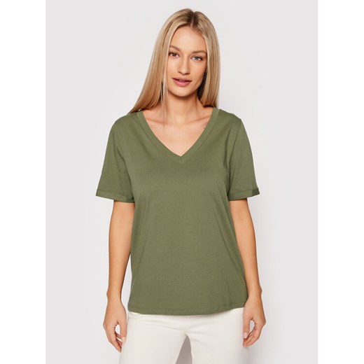 Pieces T-Shirt Ria 17120455 Zielony Regular Fit ze sklepu MODIVO w kategorii Bluzki damskie - zdjęcie 182741596