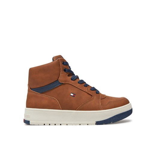 Tommy Hilfiger Sneakersy Mid Cutlace-Up Sneaker T3X9-33641-1351 S Brązowy Tommy Hilfiger 36 MODIVO