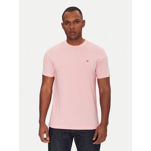 Gant T-Shirt Shield 2003184 Różowy Regular Fit ze sklepu MODIVO w kategorii T-shirty męskie - zdjęcie 182741739