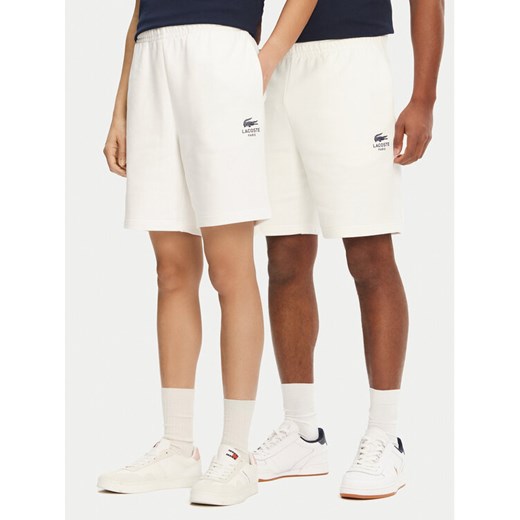 Lacoste Szorty sportowe Unisex GH0990 Écru Regular Fit ze sklepu MODIVO w kategorii Spodenki męskie - zdjęcie 182741799