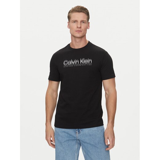 Calvin Klein T-Shirt Double Logo K10K114149 Czarny Regular Fit ze sklepu MODIVO w kategorii T-shirty męskie - zdjęcie 182741818