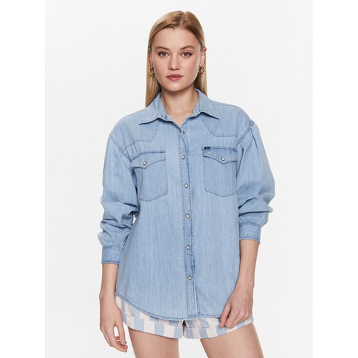 Lee Koszula Western L51JCLB01 112333211 Niebieski Regular Fit ze sklepu MODIVO w kategorii Koszule damskie - zdjęcie 182742219