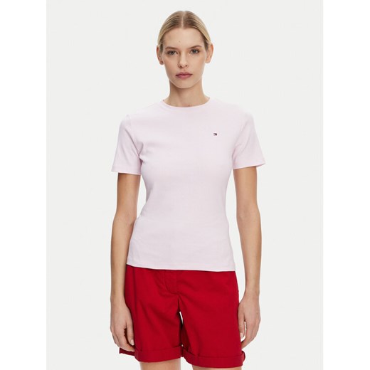 Tommy Hilfiger T-Shirt New Cody WW0WW40587 Różowy Regular Fit ze sklepu MODIVO w kategorii Bluzki damskie - zdjęcie 182742226