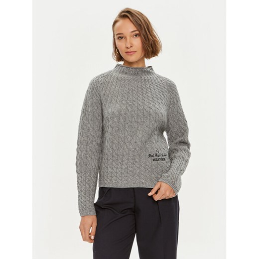 Tommy Hilfiger Sweter WW0WW42144 Szary Relaxed Fit ze sklepu MODIVO w kategorii Swetry damskie - zdjęcie 182742386