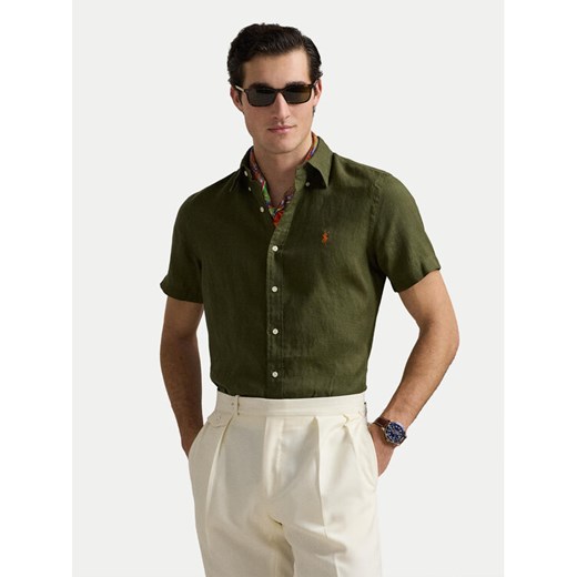 Polo Ralph Lauren Koszula 710968912002 Khaki Custom Fit ze sklepu MODIVO w kategorii Koszule męskie - zdjęcie 182742405