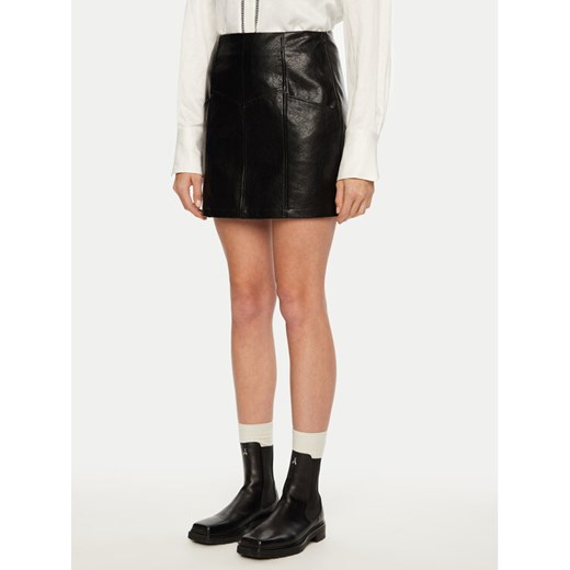 Brave Soul Spódnica z imitacji skóry LSKJ-272TIABLK Czarny Regular Fit ze sklepu MODIVO w kategorii Spódnice - zdjęcie 182742449