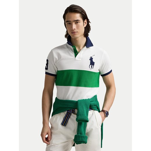 Polo Ralph Lauren Polo 710969619001 Biały Custom Slim Fit ze sklepu MODIVO w kategorii T-shirty męskie - zdjęcie 182742485