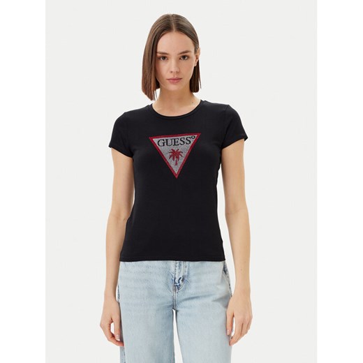 Guess T-Shirt E5GI08 J1314 Czarny Slim Fit ze sklepu MODIVO w kategorii Bluzki damskie - zdjęcie 182742586