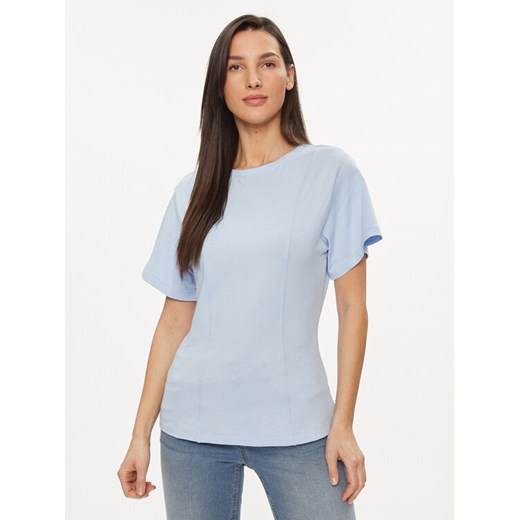 United Colors Of Benetton T-Shirt 3BL0D106A Błękitny Regular Fit ze sklepu MODIVO w kategorii Bluzki damskie - zdjęcie 182742605