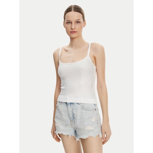 Guess Top W5GR47 Z3MN2 Biały Regular Fit ze sklepu MODIVO w kategorii Bluzki damskie - zdjęcie 182742718