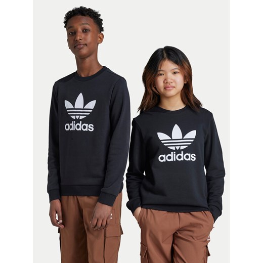 adidas Bluza Trefoil IY7435 Czarny Regular Fit ze sklepu MODIVO w kategorii Bluzy chłopięce - zdjęcie 182742719