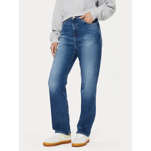 Tommy Jeans Jeansy Julie DW0DW17614 Granatowy Straight Fit ze sklepu MODIVO w kategorii Jeansy damskie - zdjęcie 182742757