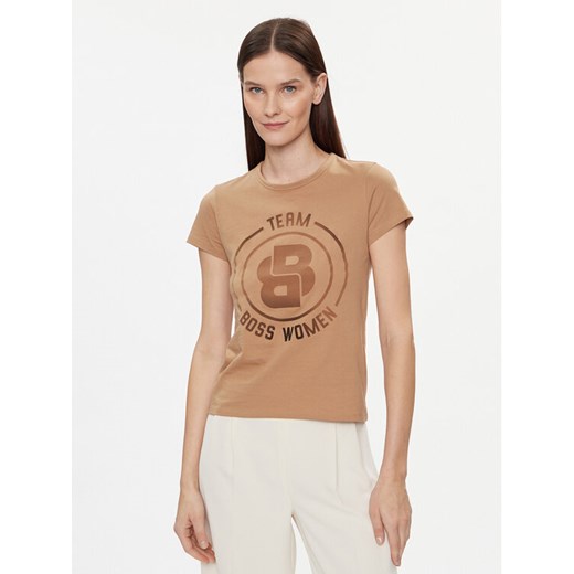 Boss T-Shirt 50514738 Beżowy Regular Fit ze sklepu MODIVO w kategorii Bluzki damskie - zdjęcie 182742876
