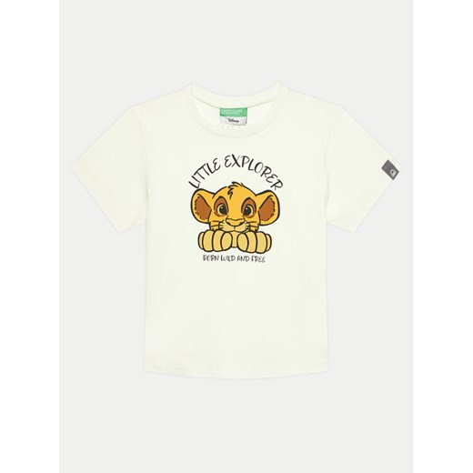 United Colors Of Benetton T-Shirt 3I1XG10GR Écru Regular Fit ze sklepu MODIVO w kategorii T-shirty chłopięce - zdjęcie 182742888