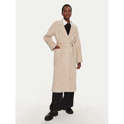 IVY OAK Płaszcz wełniany Celia IO111046 Beżowy Loose Fit ze sklepu MODIVO w kategorii Płaszcze damskie - zdjęcie 182742908
