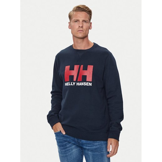 Helly Hansen Bluza Hh Logo Crew 34000 Granatowy Regular Fit ze sklepu MODIVO w kategorii Bluzy męskie - zdjęcie 182742936