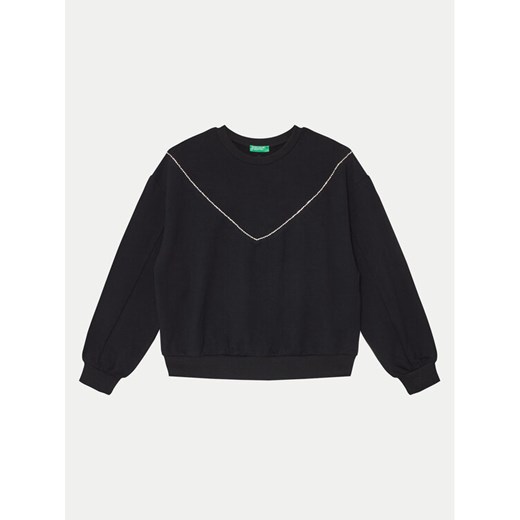 United Colors Of Benetton Bluza 30L3C10KW Czarny Regular Fit ze sklepu MODIVO w kategorii Bluzy chłopięce - zdjęcie 182743048
