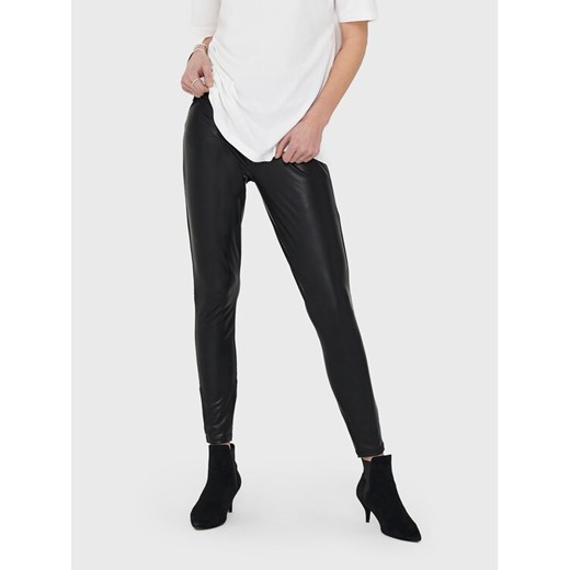 ONLY Legginsy Cool Coated 15187844 Czarny Extra Slim Fit ze sklepu MODIVO w kategorii Spodnie damskie - zdjęcie 182743265