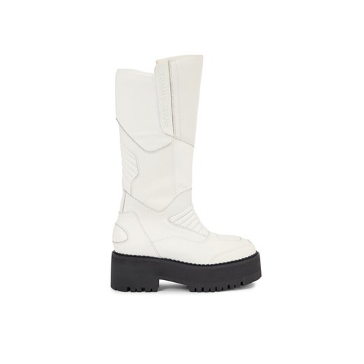Tommy Jeans Kozaki Tjw Long Shaft Biker Boot EN0EN02376 Biały ze sklepu MODIVO w kategorii Kozaki damskie - zdjęcie 182743406
