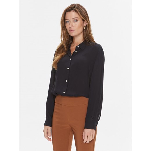 Tommy Hilfiger Koszula WW0WW40359 Granatowy Relaxed Fit ze sklepu MODIVO w kategorii Koszule damskie - zdjęcie 182743438