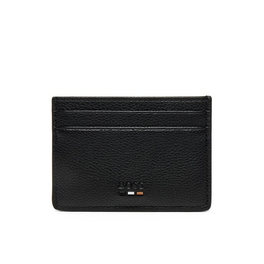 BOSS Etui na karty kredytowe Grained faux-leather card holder with signature details 50536513 Czarny ze sklepu MODIVO w kategorii Etui - zdjęcie 182743456