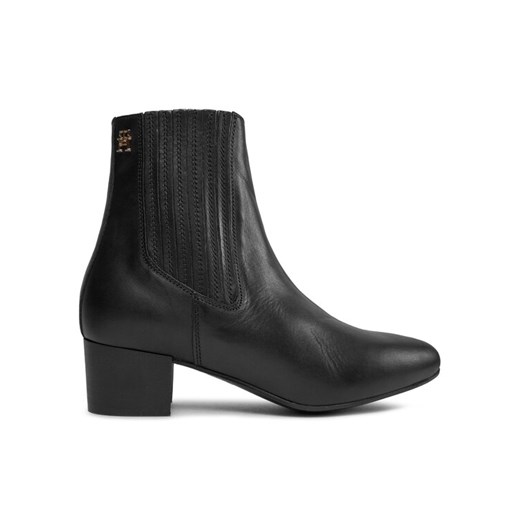 Tommy Hilfiger Botki Essential Leather Boot FW0FW07759 Czarny ze sklepu MODIVO w kategorii Botki - zdjęcie 182743615