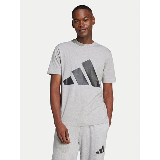 adidas T-Shirt Essentials Big Logo JE8948 Szary Regular Fit ze sklepu MODIVO w kategorii T-shirty męskie - zdjęcie 182743679