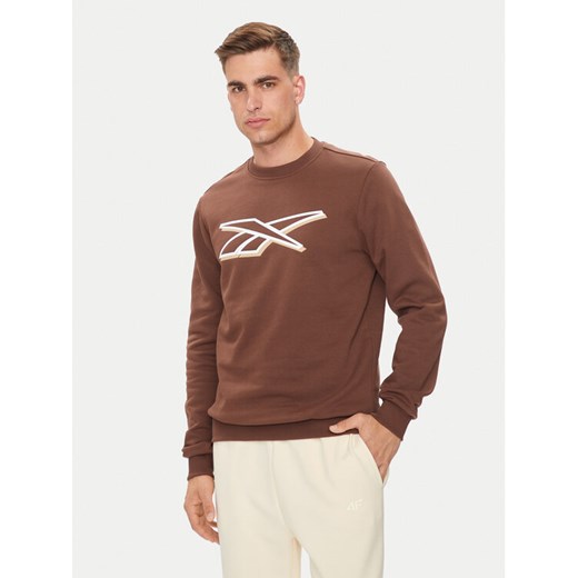 Reebok Bluza Vector Logo 100202412 Brązowy Regular Fit ze sklepu MODIVO w kategorii Bluzy męskie - zdjęcie 182743819