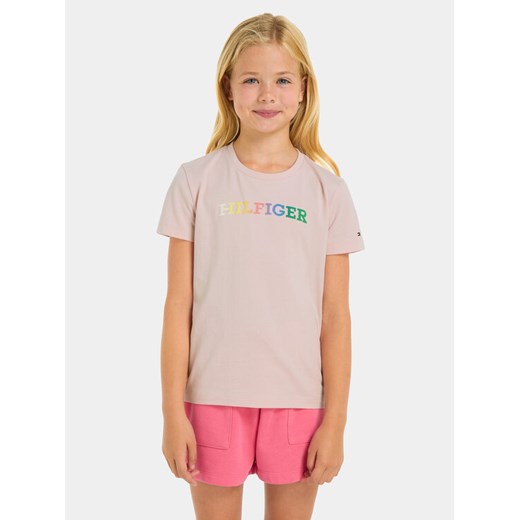 Tommy Hilfiger T-Shirt Monotype KG0KG07851 D Różowy Regular Fit ze sklepu MODIVO w kategorii Bluzki dziewczęce - zdjęcie 182743856