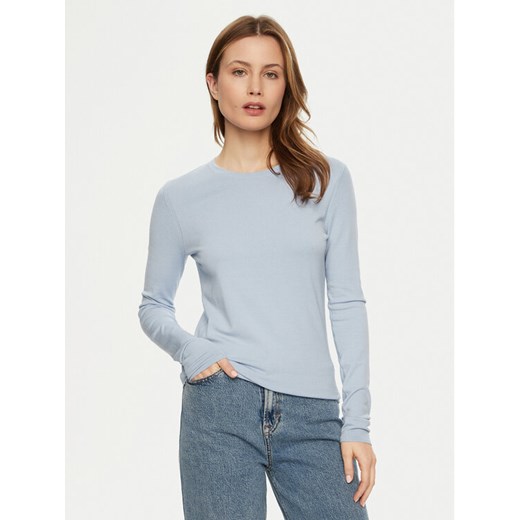 Calvin Klein Bluzka K20K208031 Błękitny Slim Fit ze sklepu MODIVO w kategorii Bluzki damskie - zdjęcie 182743875