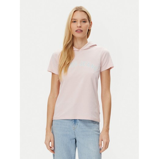 Guess T-Shirt W5GP28 J1314 Beżowy Regular Fit ze sklepu MODIVO w kategorii Bluzki damskie - zdjęcie 182743899